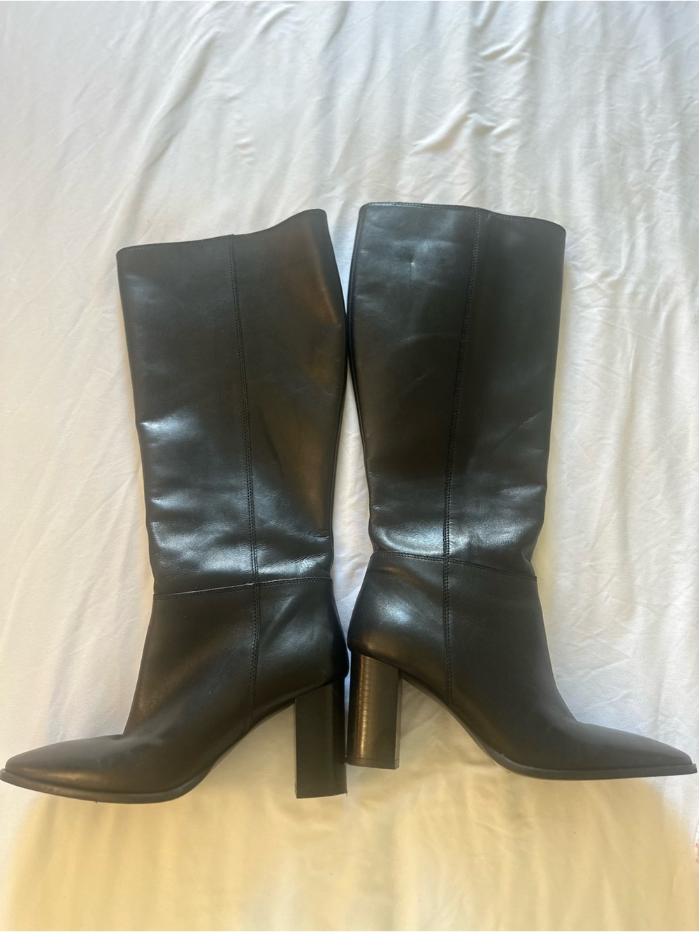 Coach and Four Roan Classic Black Leather Mid-Calf Heeled Boots 7M